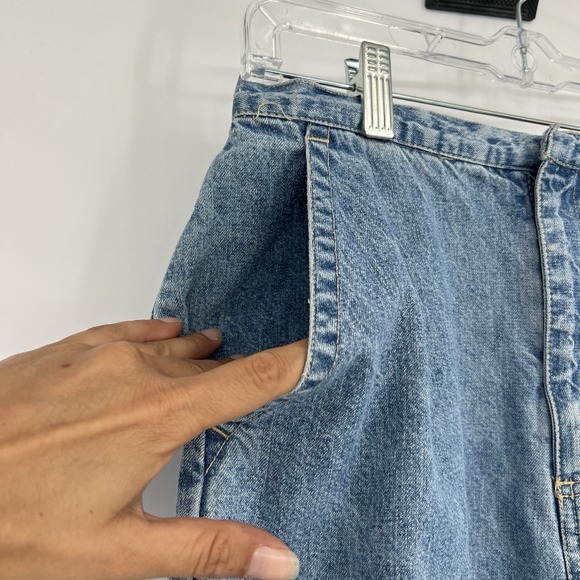 Gloria Vanderbilt‎ Denim Skirt Eyelet Floral Embroidery Boho Cottagecore Size 6 - Picture 2 of 7